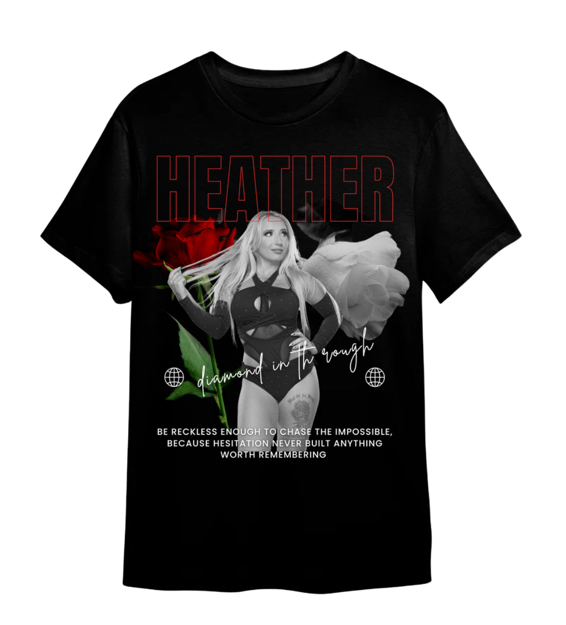 Black Heather Roses T-Shirt