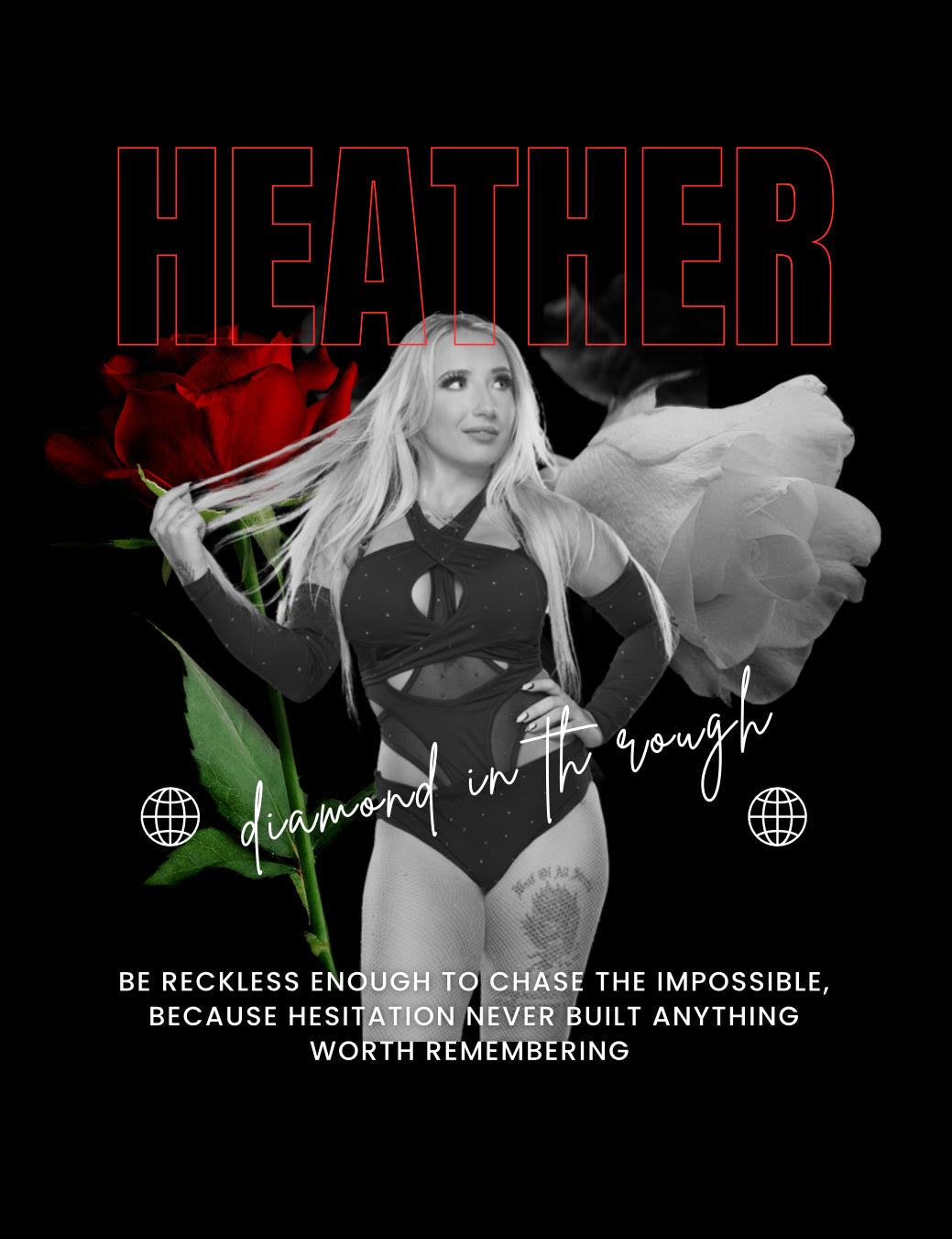 Black Heather Roses T-Shirt