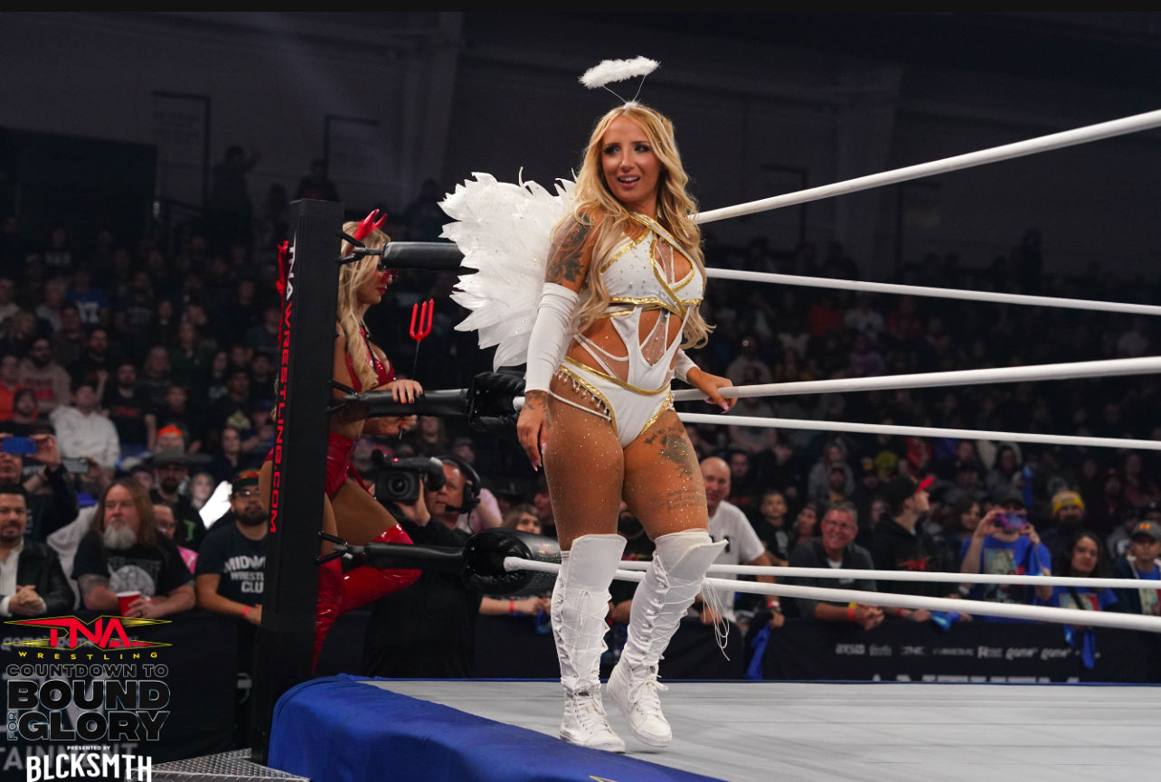 Ring Worn Gear Elegant Debut Bound for Glory Bodysuit Wings and Halo Handmade and Autographed